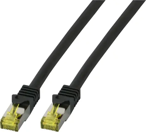 Kabel krosowy EFB czarny / Cat6A S/FTP / RJ45-RJ45 / LSZH / 7,5 m
