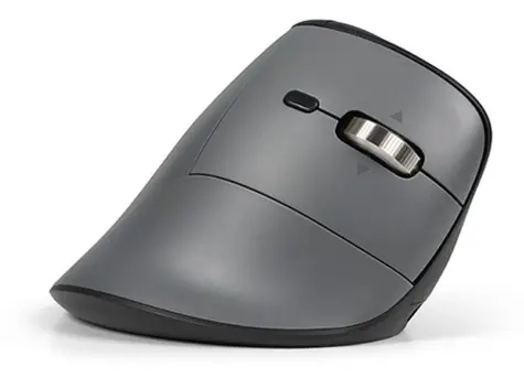 BakkerElkhuizen FastForward Pro czarny, szary / Ergonomiczna mysz bezprzewodowa / Bluetooth / 5000 DPI / dla użytkowników praworęcznych