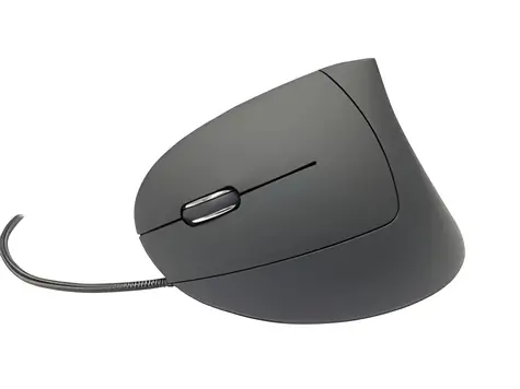 MediaRange Pionowa czarna / Mysz ergonomiczna / USB / dla osób leworęcznych / 6 przycisków