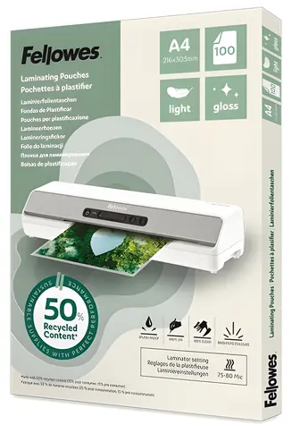 Fellowes A4 80 mic / Folia laminująca / 100 szt. / błyszcząca