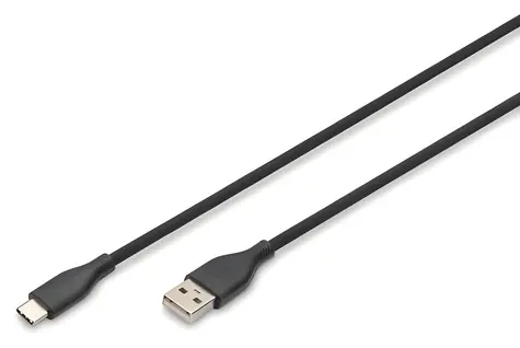 Digitus USB-C - USB-A czarny / Kabel USB / Silikonowy / 0,5 m / USB 2.0 / Zasilanie 60 W