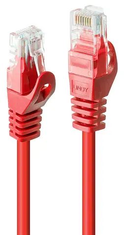 Lindy Patch cable Basic Cat6 U/UTP czerwony 0,5 m / Patch cable / CAT6 / U/UTP / RJ-45