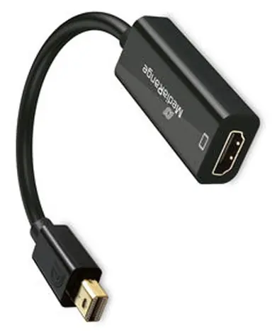 Adapter MediaRange Mini DisplayPort do HDMI czarny / 20 cm / 4K 60Hz / pozłacane styki