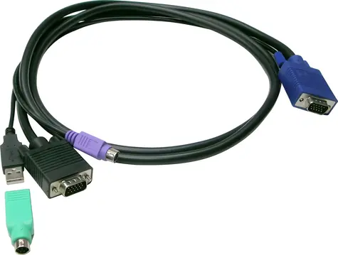 Kabel KVM LevelOne VGA/USB/PS2 czarny / Kabel KVM / 1,8 m / VGA, USB-A, PS/2