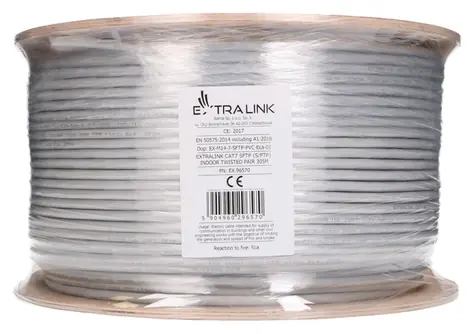 Extralink CAT7 S/FTP / Kabel sieciowy / 305 m / wewnątrz / 10 Gb/s / miedź 24 AWG / PoE
