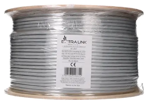 Extralink CAT6A FTP / Kabel sieciowy / skrętka / 305 m / wewnętrzny / ekranowany