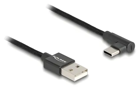 DeLock czarny / Kabel USB 2.0 typu A (M) - USB-C (M) / 480 Mbit/s / 0,5 m