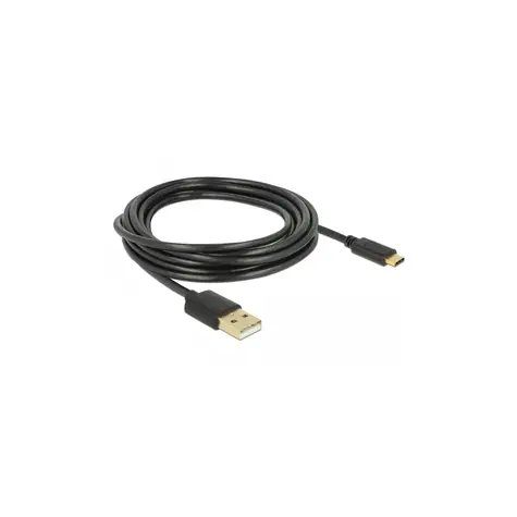 Kabel DeLock USB-A (M) - USB-C (M) 3M czarny / Kabel / USB 2.0 / 480 Mbit/s / maks. 3 A