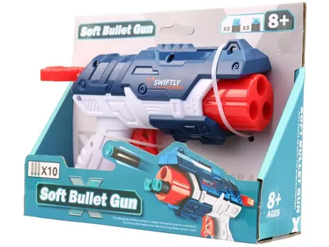 Pistolet z miotaczami klocków / 22 cm / od 3 lat
