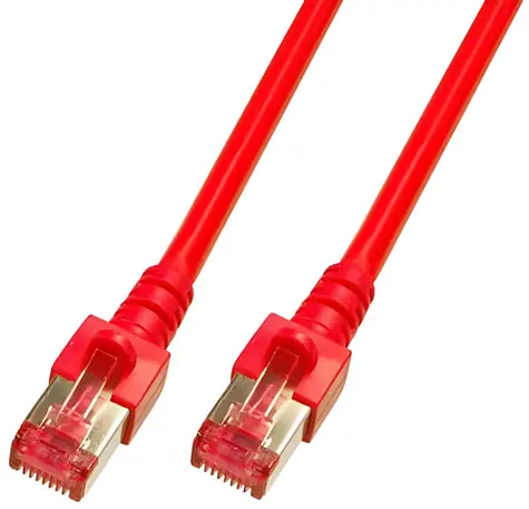 Kabel krosowy EFB CAT6 S/FTP czerwony 1 m / Kabel krosowy / RJ45-RJ45 / LSZH