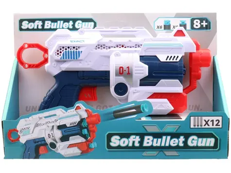 Pistolet z miotaczami klocków / 28,5 cm / od 3 lat