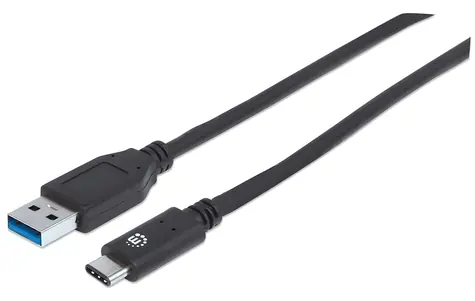 Manhattan czarny / Kabel / USB-C - USB-A / USB 3.2 Gen 2 10 Gbit/s / 1 m