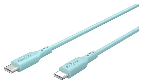 Goobay Silikonowy turkusowy / Kabel do transmisji danych / USB-C / 1,5 m