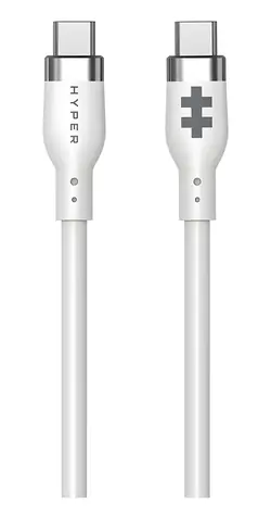 Hyper Silicone biały / Kabel ładujący / USB-C - USB-C / 60 W / 1,5 m