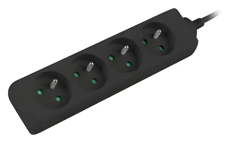 Przedłużacz Lanberg do UPS / 4 gniazda / 1 m / 230 V / bez wyłącznika