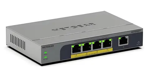 Przełącznik Netgear 5-portowy Gigabit PoE+ PLUS / Przełącznik / 5x GbE / PoE+ / szary