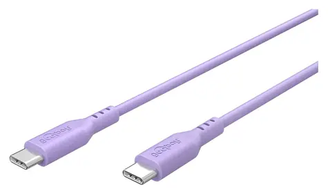 Goobay Silikonowy fioletowy kabel do transmisji danych USB-C 1,5 m