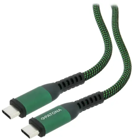 Kabel Patona USB-C / Kabel ładujący / USB-C (M) - USB-C (M) / PD 100W / pleciony / 1 m