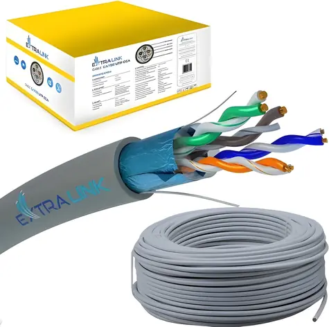 Extralink Cat5e F/UTP szary / Kabel instalacyjny / 305 m / szpula / wewnętrzny