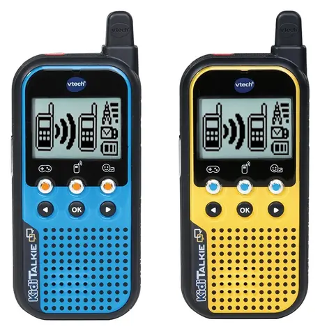 VTech Kidi Talkie krótkofalówki niebiesko-żółte / 2 szt. / wyświetlacz LCD / zasięg 200 m / od 4 lat