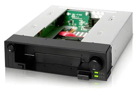Icy Dock MB971SP-B DuoSwap czarny / Mobilna szafa / SATA 2,5" i 3,5" / Zatoka 5,25" / SATA 6 Gb/s