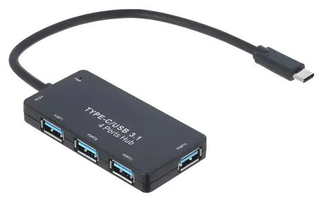 Akyga USB-C Akyga / Hub USB / 4 porty / USB 3.1 / kabel 20 cm