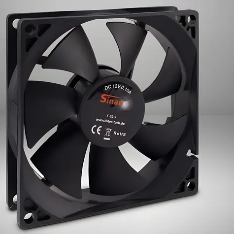 Inter-tech F-92-S czarny / Wentylator / 92x92x25 mm / 1500 obr./min / 24 dB / 3pin