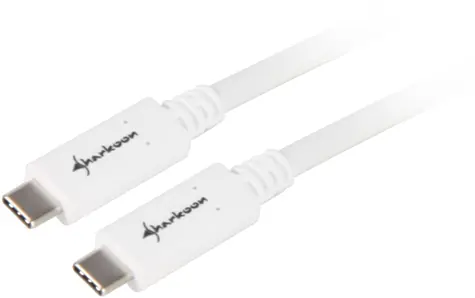 Sharkoon USB-C - USB-C biały / Kabel danych / USB 3.2 Gen 2 (10 Gb/s) / 0,5 m