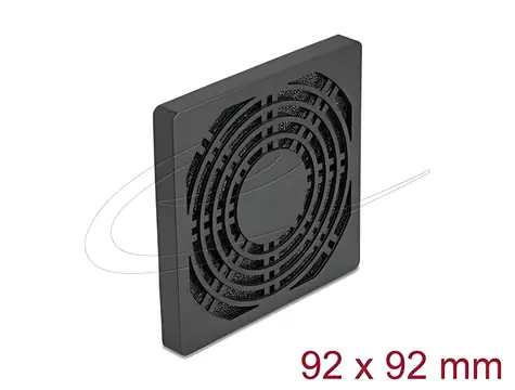 Kratka wentylacyjna DeLock z filtrem przeciwpyłowym czarna / Akcesoria / 92 x 92 mm