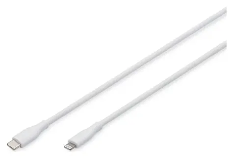 Digitus biały / Kabel do ładowania i transmisji danych / USB-C - Lightning / MFI / PD 60W / 1 m