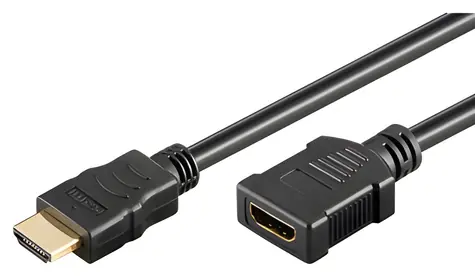 Neutralny kabel HDMI 2.0 / Przedłużacz / HDMI-HDMI / 2 m / pozłacane złącza / czarny