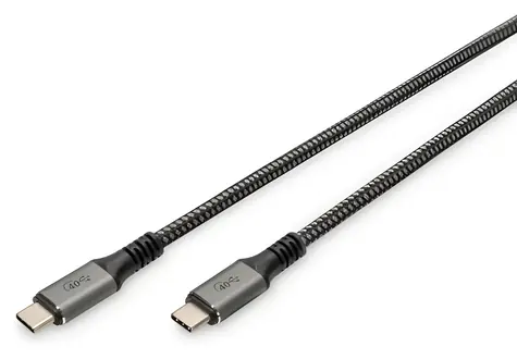 Digitus USB-C czarno-szary / kabel USB-C do USB-C / USB4 Gen 3x2 40 Gb/s / PD 3.1 240 W / 1 m