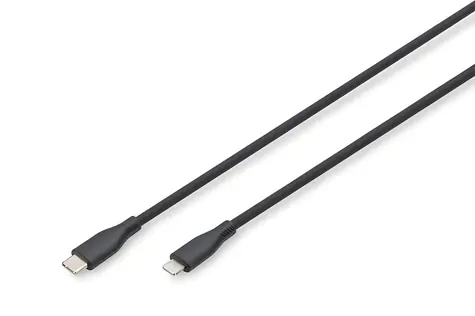Digitus czarny / Kabel do ładowania i transmisji danych / USB-C - Lightning / MFI / PD 60W / 1 m