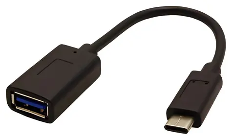 Neutralle OTG cable USB-C - USB-A black / USB adapter / USB-C male - USB-A female / 0.15 m / USB 3.1