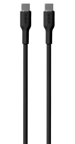 Puro Soft czarny / kabel USB-C do USB-C / 60 W / 1,5 m