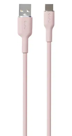 Cable Puro Soft Silicone różowy / Kabel do transmisji danych / USB-A - USB-C / 1,5 m