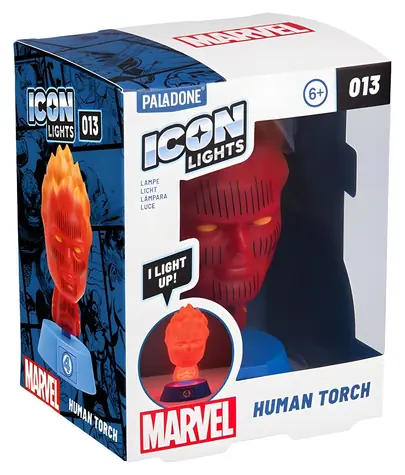 Pochodnia/lampa stołowa Paladone Icon Light Fantastic Four Human Torch/2x AAA/od 6 lat