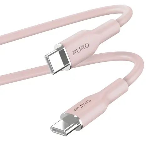 Puro Soft Pink / kabel USB-C do USB-C / 60 W / 1,5 m