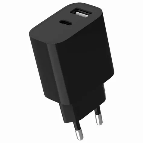 Gembird TA-UC-2AC12-01-BK czarny / ładowarka sieciowa / USB-A + USB-C / 2,4 A