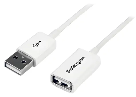 Kabel USB 2.0 StarTech A (M) - A (F) 1m biały / Przedłużacz / 480 Mbit/s