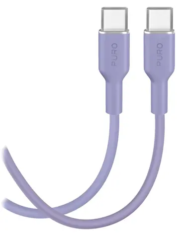 Puro Soft Lavender Blue / Kabel do transmisji danych / USB-C - USB-C / 25 W / 1,5 m