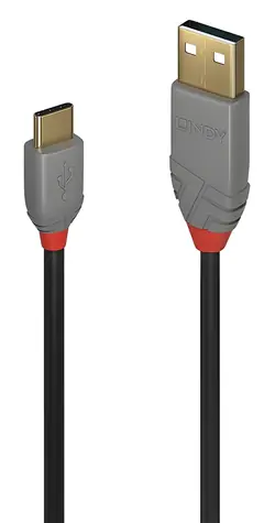 Lindy USB-A - USB-C czarny / Kabel / USB 2.0 / 480 Mbit/s / 0,5 m