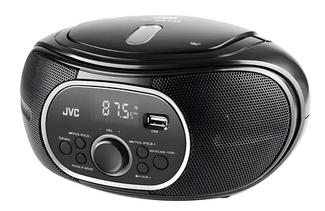 JVC RD-E221B czarny / Radio z odtwarzaczem CD / FM / CD / kaseta / USB / AUX