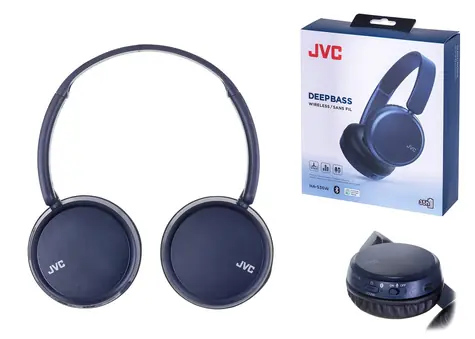 JVC HA-S36WAU niebieskie / Słuchawki bezprzewodowe z mikrofonem / Bluetooth 5.2 / Nagłowne / Czas pracy baterii 35 godz.