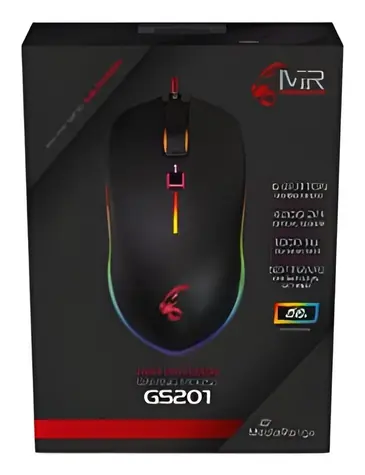 MediaRange MRGS201 czarna / Mysz gamingowa / 4000 DPI / Podświetlenie LED / 6 przycisków / USB