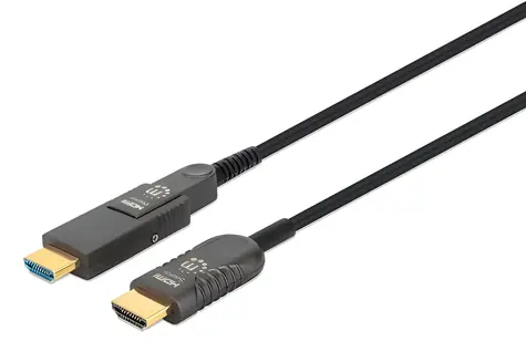 Kabel optyczny HDMI - Micro HDMI Manhattan AOC czarny / Kabel / 30 m / 4K 60Hz / HDCP 2.2 / ARC / HDR