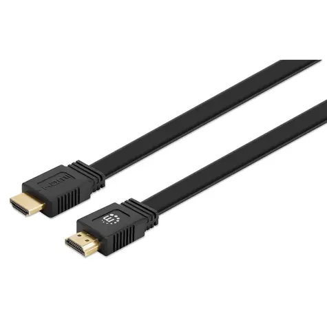 Kabel HDMI Manhattan płaski czarny / kabel HDMI / z Ethernetem / ARC / 4K 60Hz / 5 m