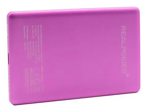 RealPower PB-5000 MAG Ultra Slim różowy / Powerbank / 5000 mAh / MagSafe 15W / USB-C PD 20W