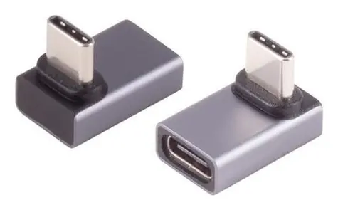 Adapter USB-C Shiverpeaks 90° szary / Adapter / USB4 40 Gbit/s / DisplayPort 2.0 / USB PD