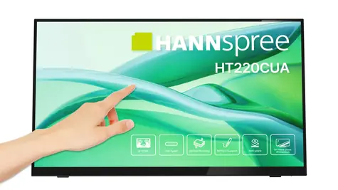 21,5" Hannspree HT220CUA czarny / TFT dotykowy / 1920 x 1080 / 270 cd / 16:9 / 1000:1 / 6 ms / HDMI / DP / USB